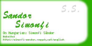 sandor simonfi business card